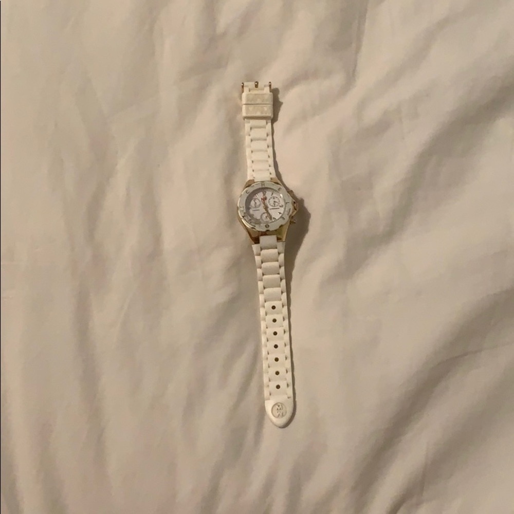 white watch - michele tahitan jelly bean